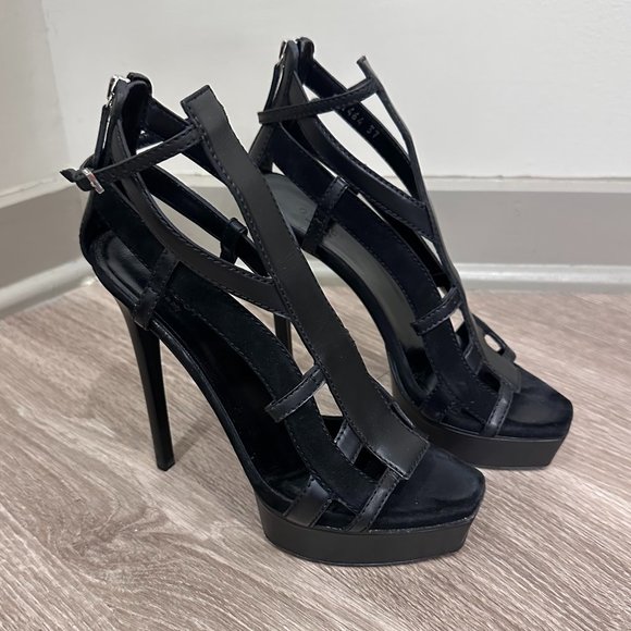 Gucci Daryl Leather and Suede Platforms Size 37 - Picture 3 of 14